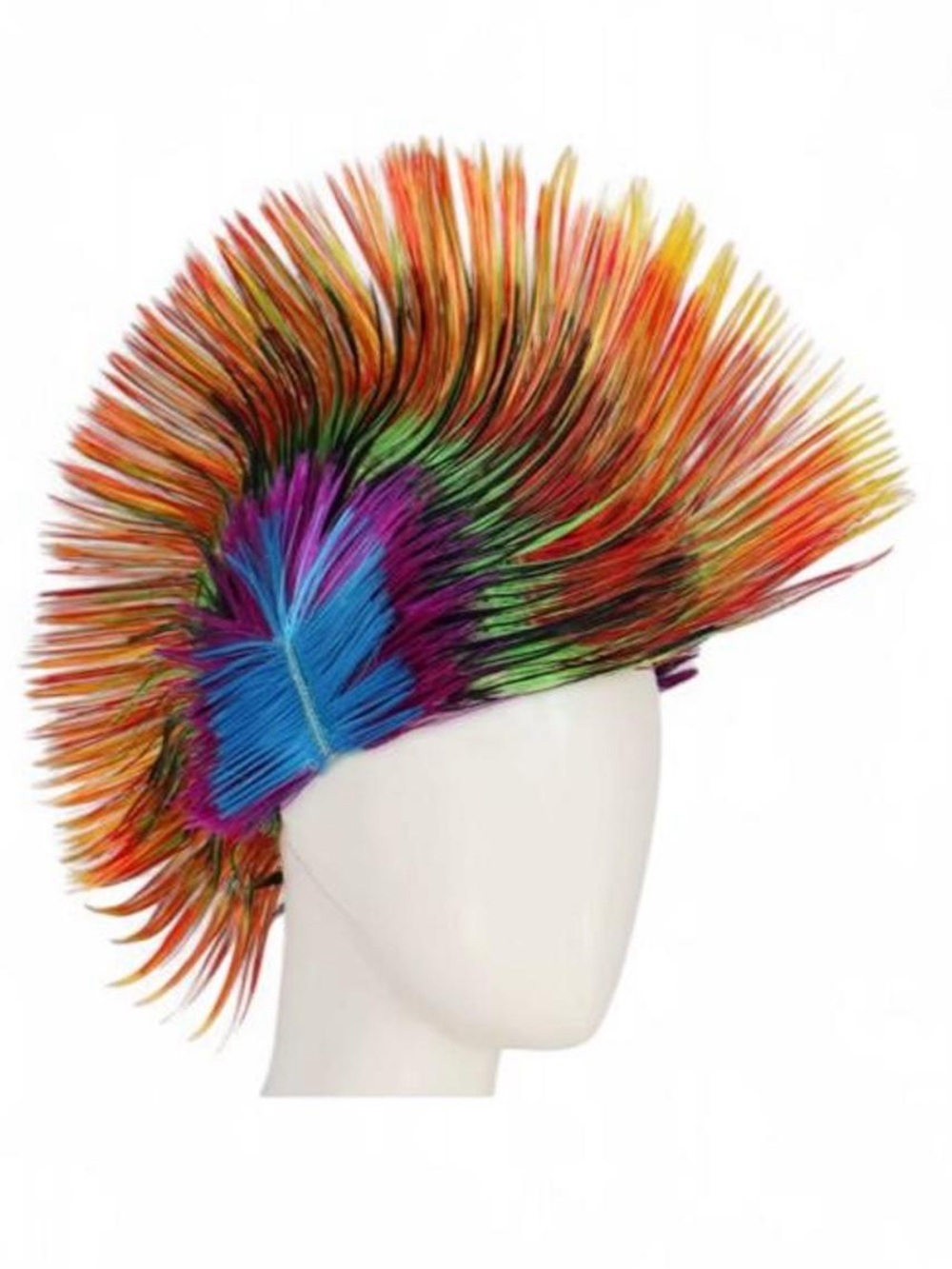 Vibrant Multicolor Mohawk Hairpiece - Rainbow Festival Wig